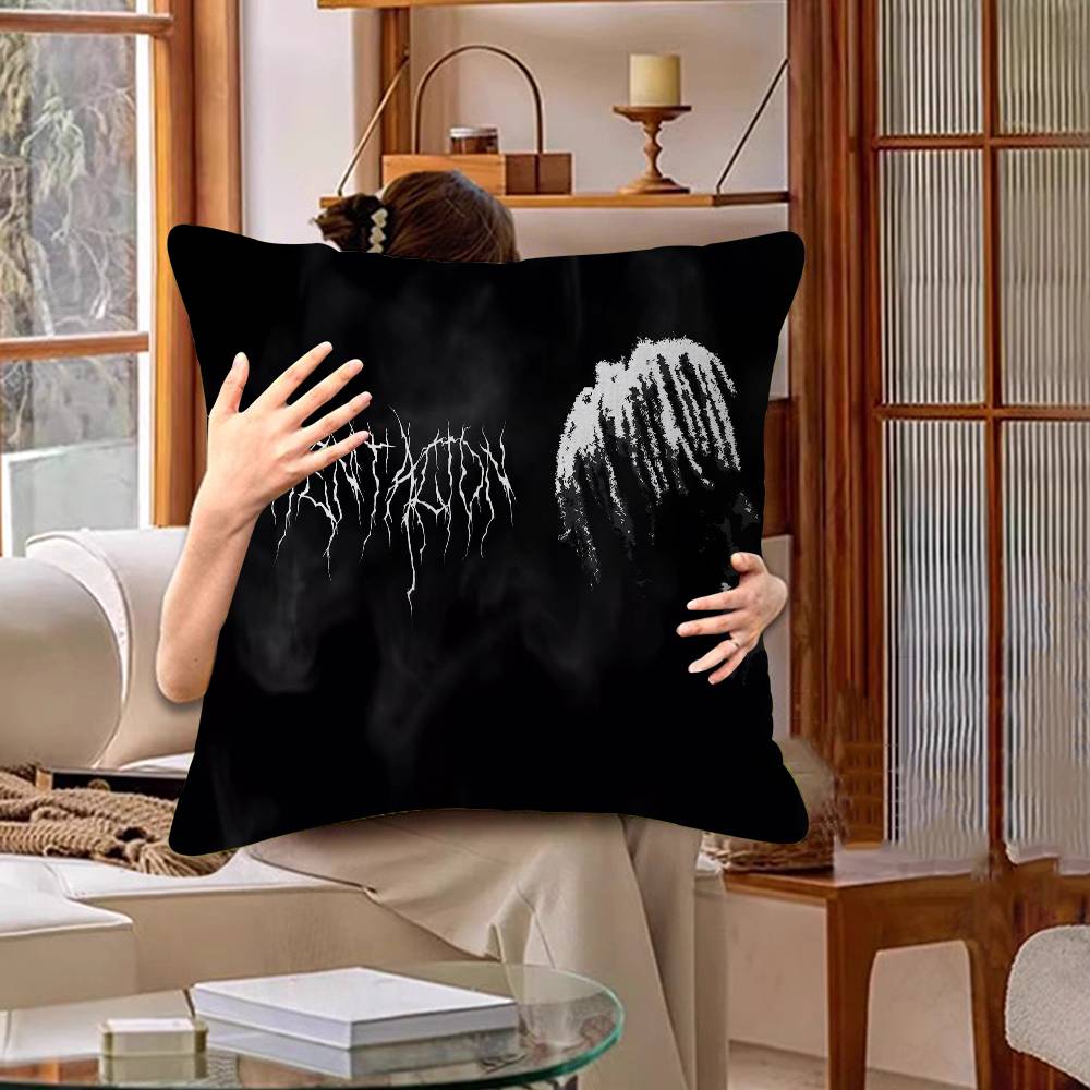 XXX-Tentacion Rock Rapper Pillow Covers Cartoon Sofa Decorative Home Double-sided Printing Short Plush Cute Cushion Cover