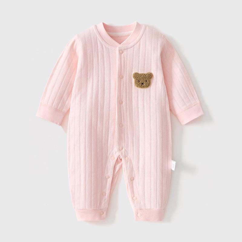 Pure Cotton Newborn Long Sleeve Bodysuit: All-Season, Close-Fitting Pajamas