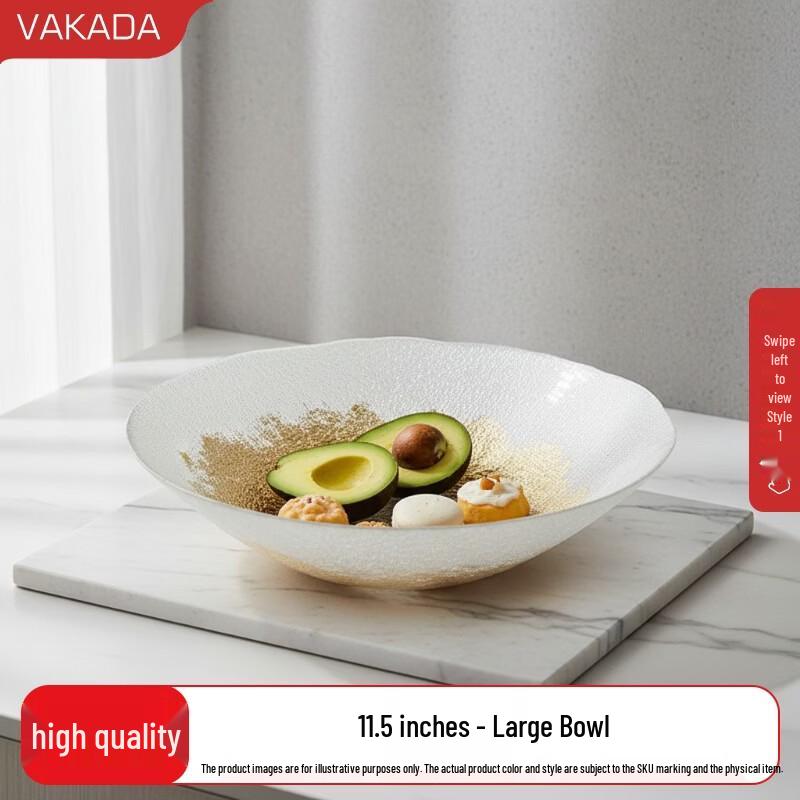VAKADA Glass Fruit & Snack Serving Bowl