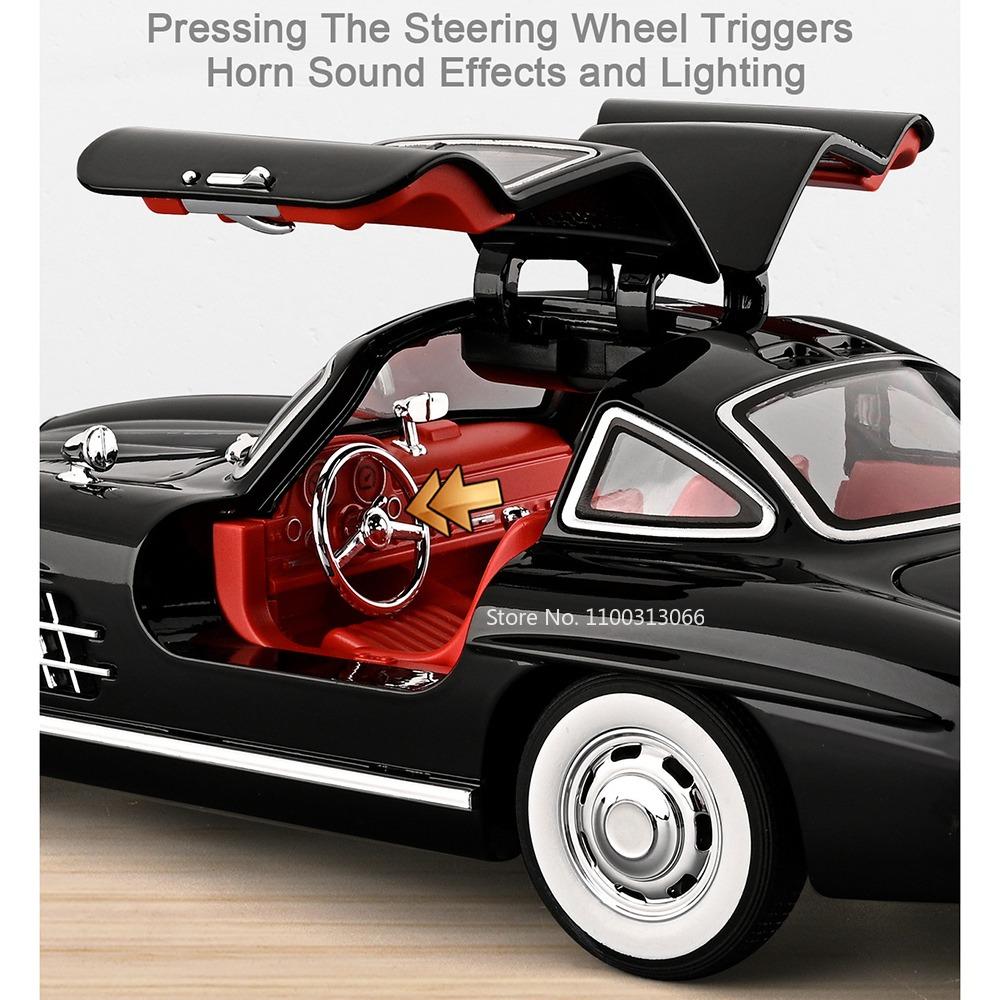 1:18 300SL Lambor V12 Miniature Models Cars Toys Alloy Diecast With Sound Light Wheels Turned Vehicles Perfect Gifts for Boys