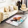 Galloping Horse Area Rug Soft Cherry Blossom Carpet for Bedroom & Living Room, Non-Slip Kids/Teens Decor Floor Mat