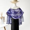 National Style and National Trend Green Hollow Flower-cutting Dinner Shawl for Women New Craft Printed Silk Scarf High-end Wedding Scarf