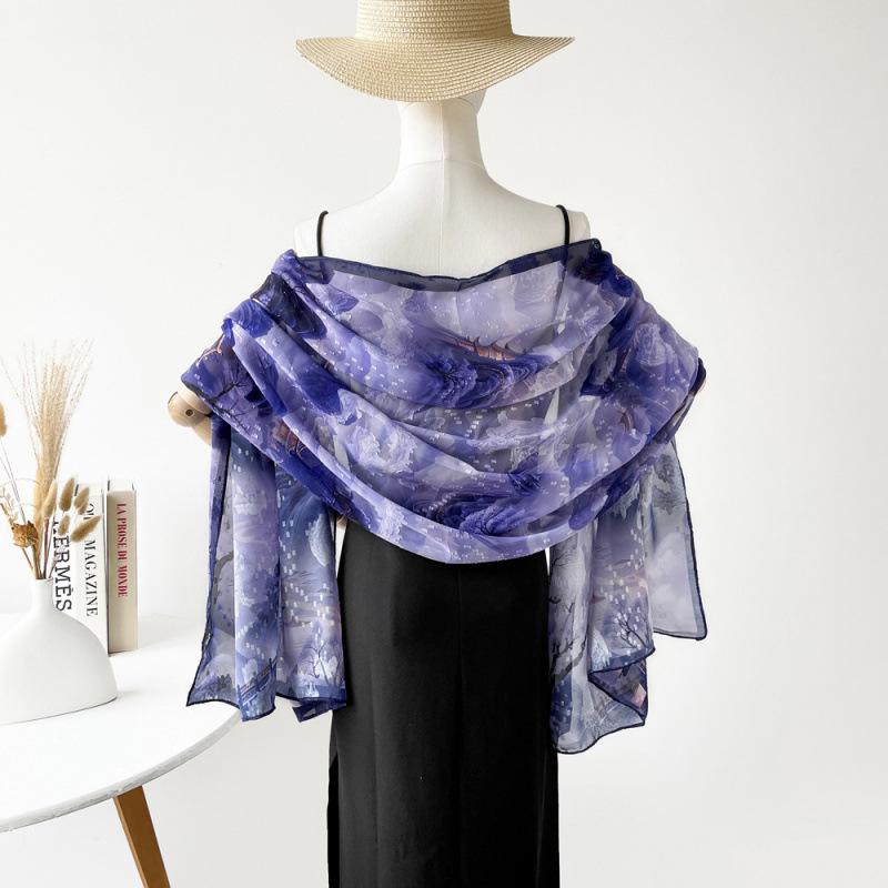 National Style and National Trend Green Hollow Flower-cutting Dinner Shawl for Women New Craft Printed Silk Scarf High-end Wedding Scarf