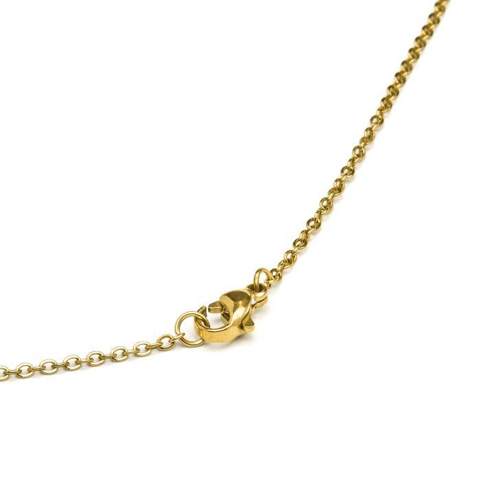 Collier - LUXENTER - Alphabet V - Nacre blanche - Or jaune 18K - 42 cm + 3 cm d'extension