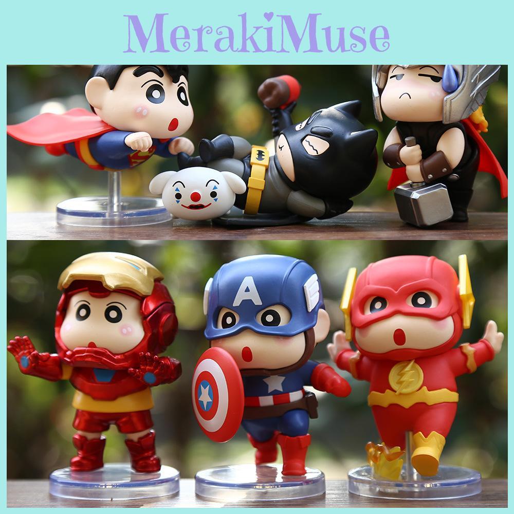 Little Hero Shin Pvc Mini Statue With Surprise Bag For Gift Kids