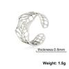 Stylish Minimalist Cut Hollow Spider Web Design Open Ring Titanium Steel Fashion Jewelry For Women