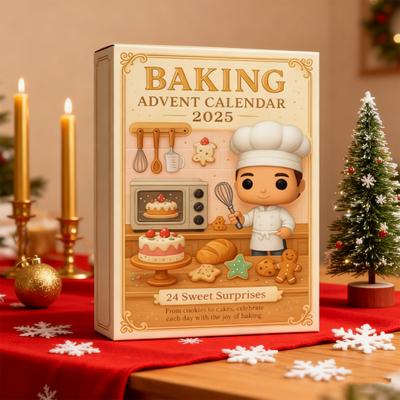 Calendrier de l'Avent de Pâtisserie de Noël Compte à Rebours de 24 Jours Calendrier d'Anticipation Saisonnier Décoration d'Intérieur Accessoire de Voiture