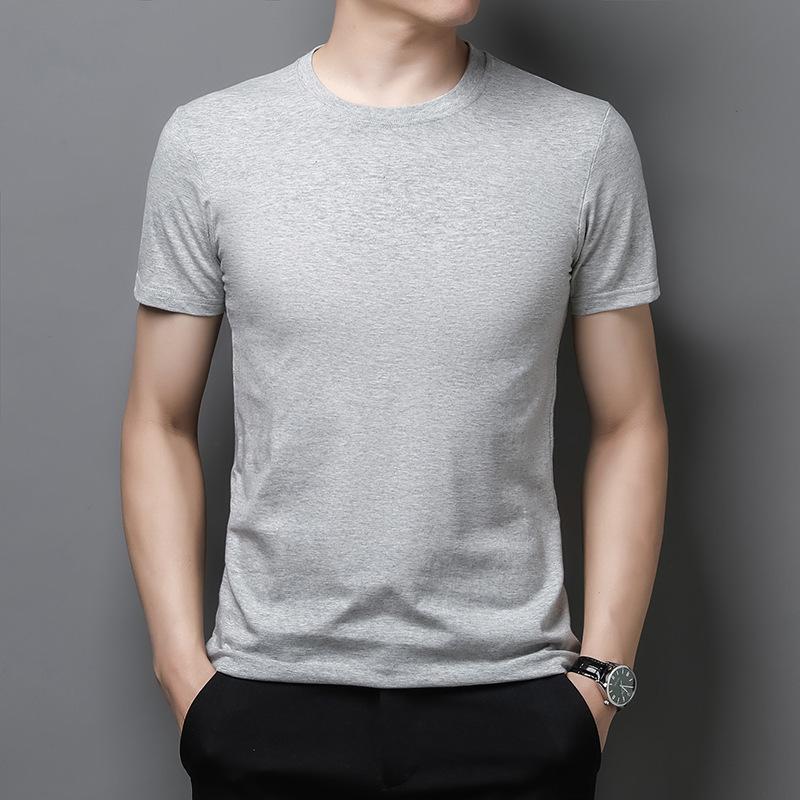 

Футболка с короткими рукавами, мужская летняя новая, из длинноволокнистого хлопка, с круглым вырезом, чисто белая рубашка большого размера с короткими рукавами XXXL