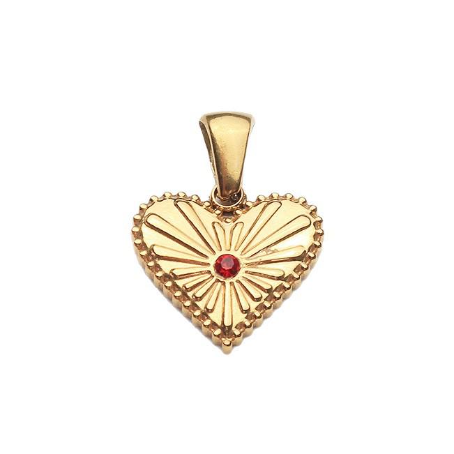 Elegant Red Diamond Heart Necklace Pendant with Clavicle Chain – Luxurious Jewelry Accessory