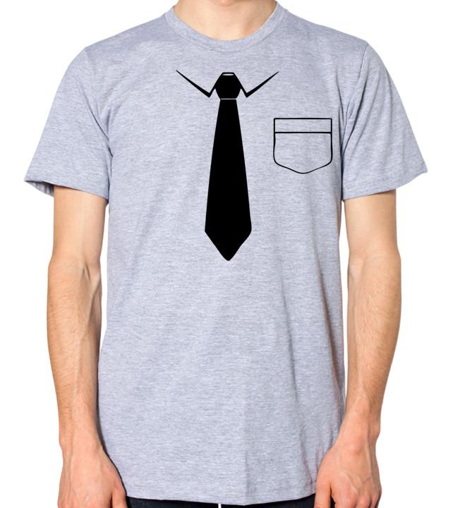 

Fake Tie and Pocket T-Shirt Men Women Unisex Funny Fancy Dress Top 4XL