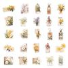10/30/50pcs Vintage Flower Postcard Plants Stickers Art Aesthetic Cartoon Decals Scrapbook Phone Suitcase Graffiti Sticker Decor