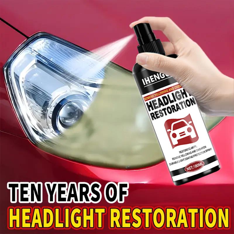 Car Headlight Repair Kit – Anti-Oxidation and Anti-Yellowing Polishing Spray | Pe Material, Easily Creates a Clear View, Long-