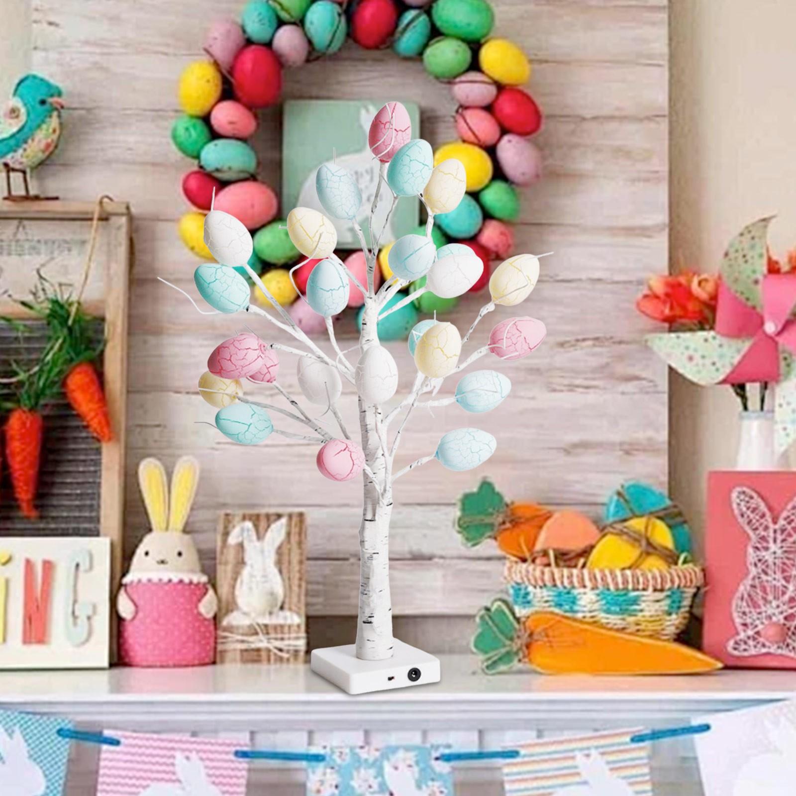 Пасхальные украшения 14-дюймовое Пасхальное яйцо-дерево Садовые украшения Пасхальные украшения Пасхальное яйцо-дерево Световые Бытовые аксессуары