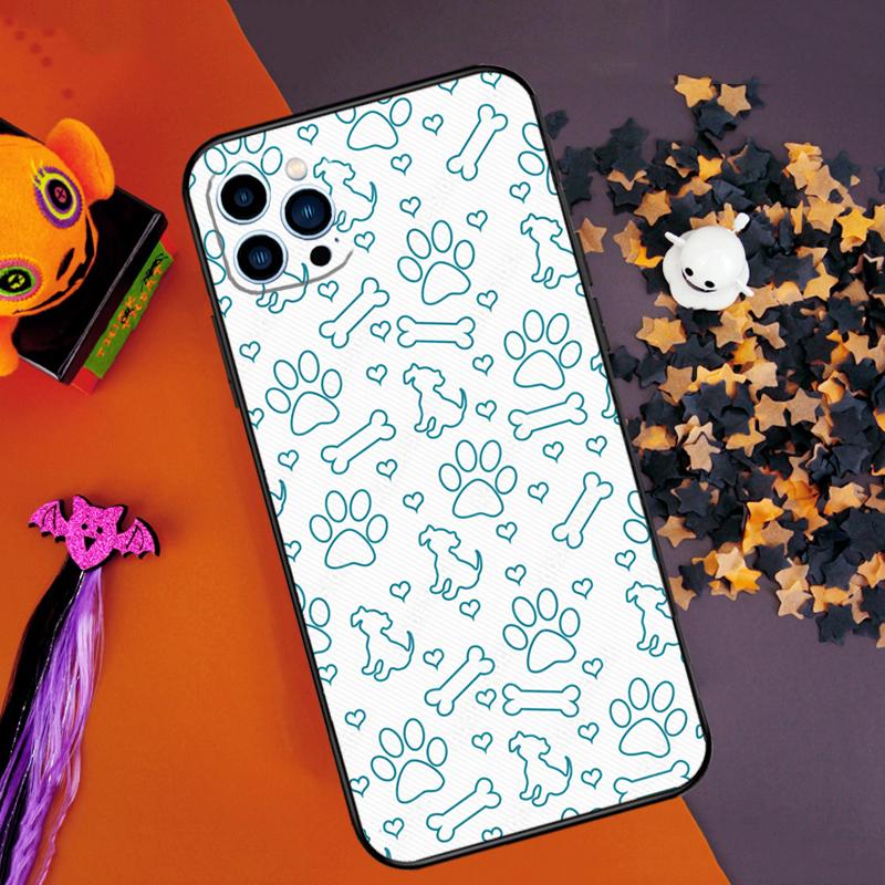 Cartoon Cute Dog Paws Bumper Case For iPhone 16 15 14 Pro Max 11 12 13 Pro Max Mini XR 15 16 Plus 16e Phone Cover