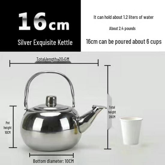 Stainless Steel Teapot Kettle with Filter - Flat/Spherical Base, Exquisite Design