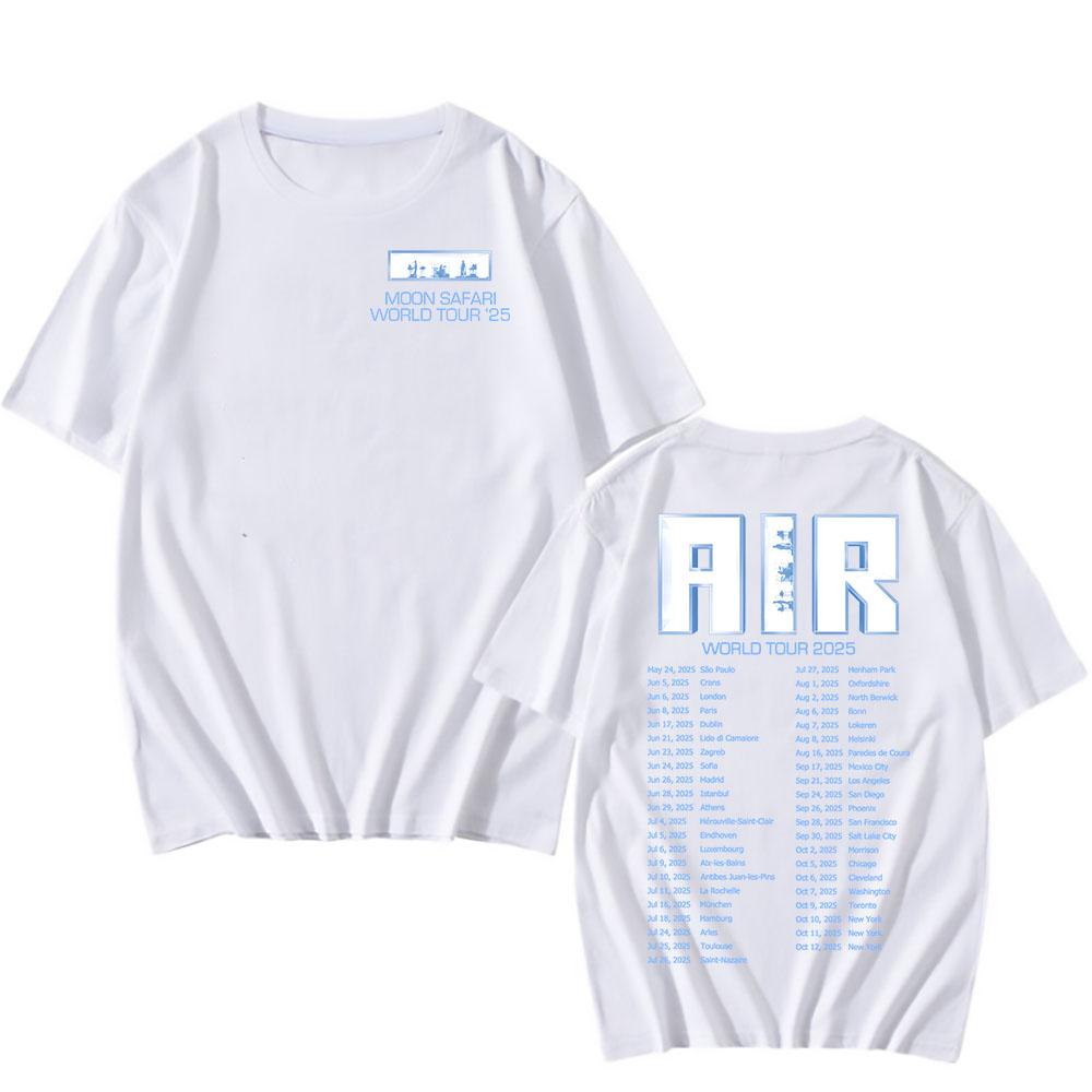 Baumwoll-T-Shirts Air MOON SAFARI Welttournee 2025 T-Shirt Sommer Kurzarm Herren Damen T-Shirts Locker Rundhals Freizeit T-Shirt Druck