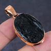 Black Tourmaline Handmade Copper Jewelry Pendant 1.93" Z4s75
