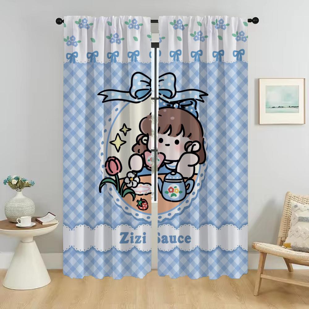 Süße Mädchen Vorhänge Kinderzimmer Halloween Dekoration Jalousien Kamera Fenster Vorhang Tüll Schlafzimmer Mückenschutz Polyester Ideal Für Schlafbereich