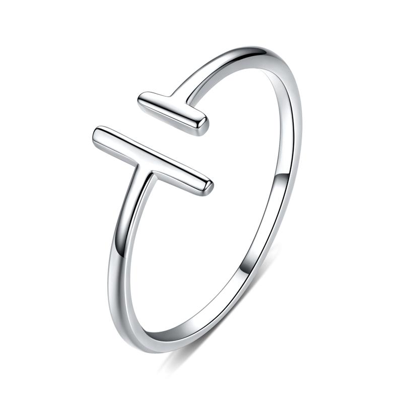 WOSTU Adjustable Rings Real 925 Silver Stackable Engagement Zircon Open Size Rings For Women Female Original Jewelry