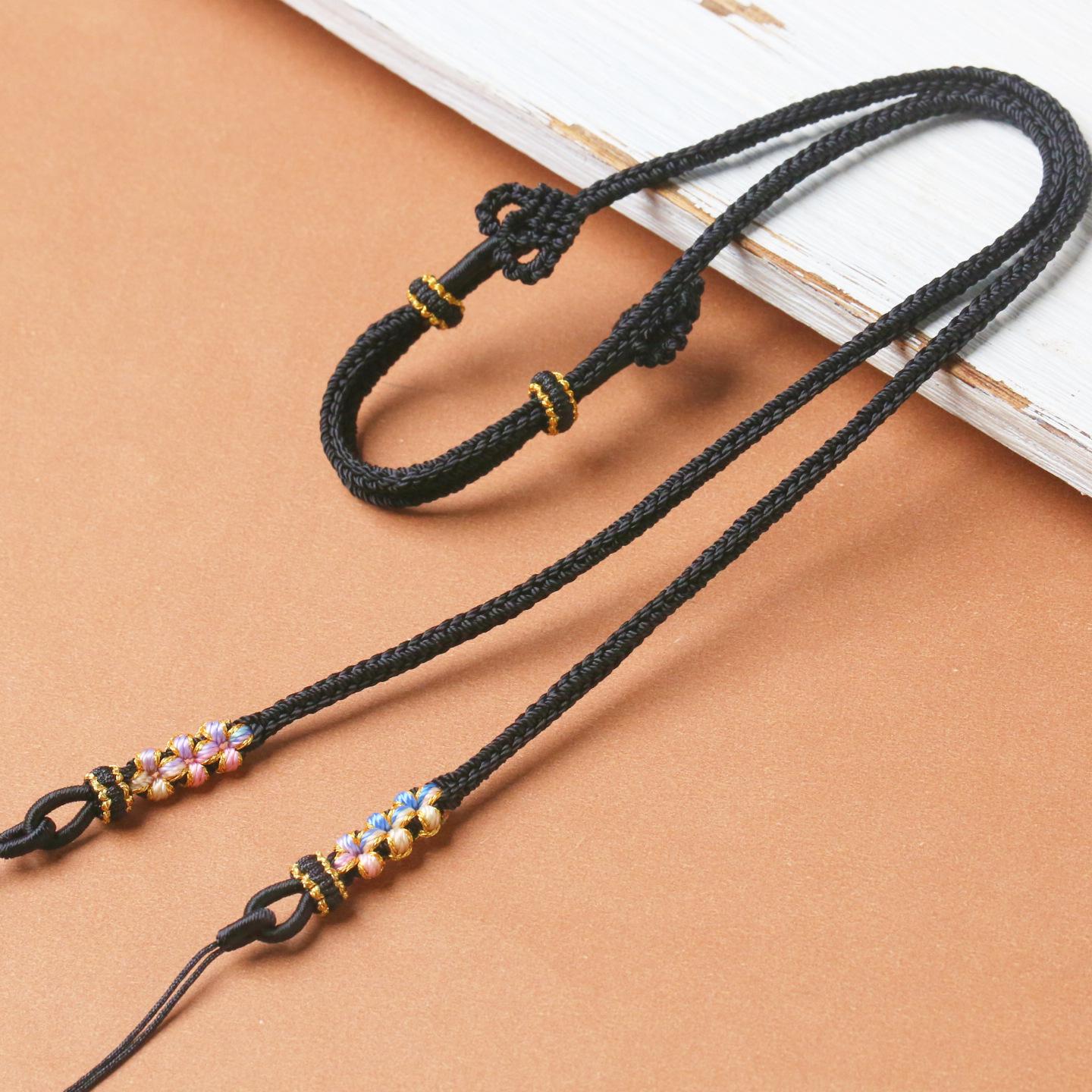 

Ожерелье-подвеска из литературной веревки с цветком персика ручной работы No Specification