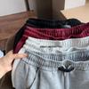 Women's Fleece-Lined Wide-Leg High-Waisted Sports Pants: Slimming, Loose-Fit, Autumn/Winter Casual Sweatpants.