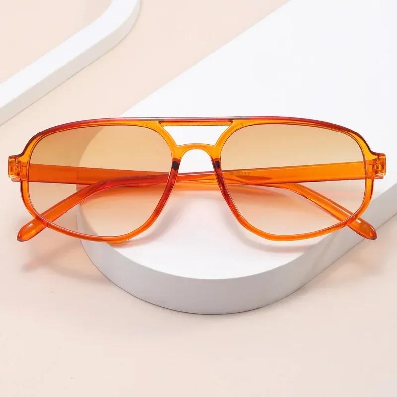 New Women Retro Double Beam Sunglasses Summer Outdoor Ultraviole Proof Sun Glasses Men Shading Sunglasses Uv400 Goggles