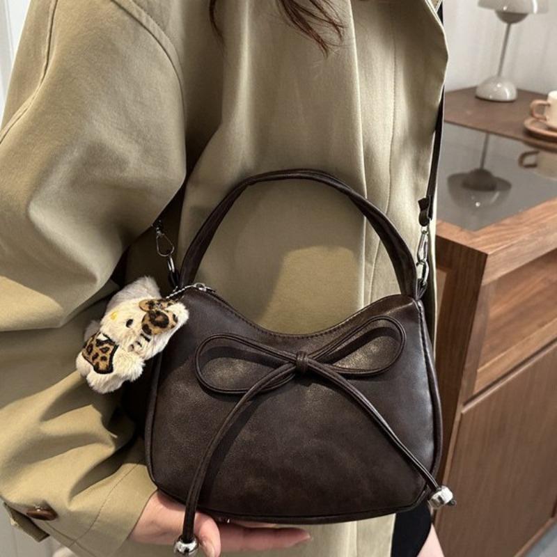Bag niche design bow hand bag versatile commuter messenger bag Maillard bag women