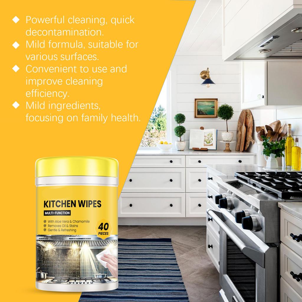 Küchenwischtücher, Multifunktionale Haushalts-Schwerölfleck-Reinigungstücher für Küchenarbeitsplatten, Kochfelder und Öfen 2ml