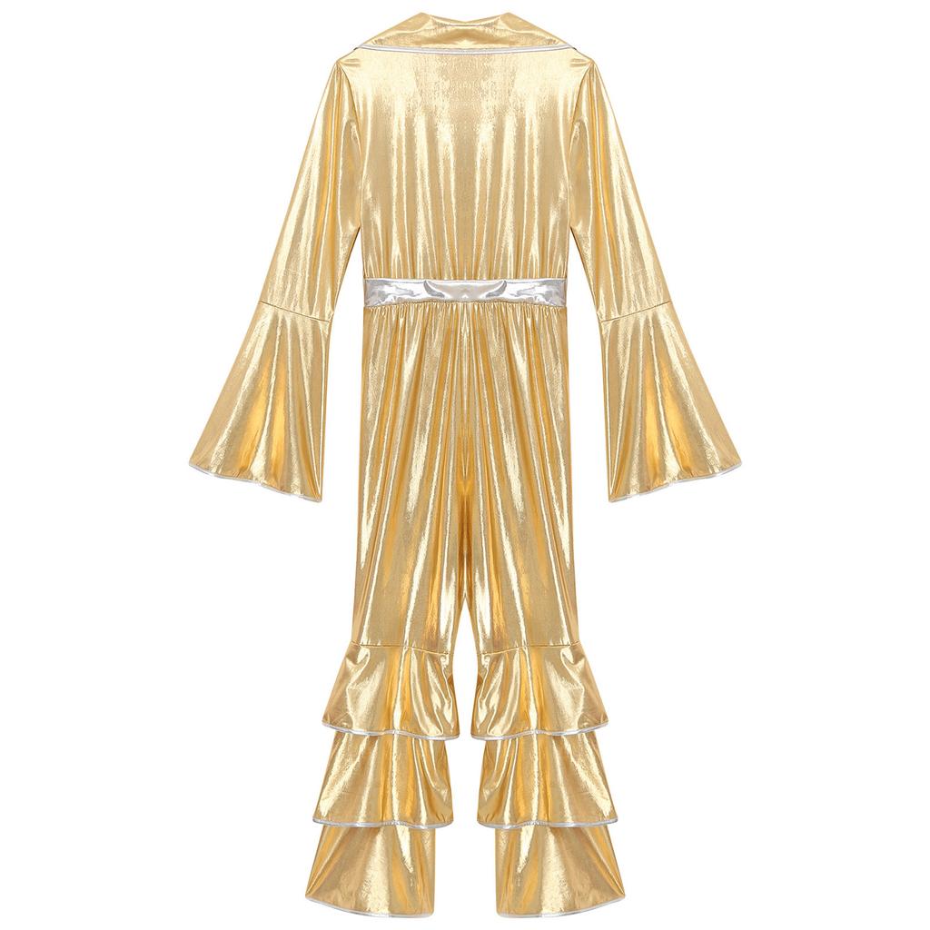 Γυναικεία φόρμα με φόρμα για νυχτερινό κέντρο νυχτερινής διασκέδασης Ντίσκο κοστούμι Sparkle Retro Cosplay στολή για πάρτι 70s 80s Disco Outfit One Piece