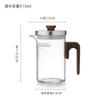 Pokaro Tea Heat-Resistant Glass Teapot, 510ml, with Stainless Steel Lid, Wooden Handle, and Integrated Strainer. Simple Design, Stylish Glass Teapot
