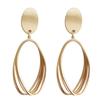 Trendige koreanische minimalistische Statement-Clip-Ohrringe Schmuck Elegante goldfarbene geometrische Clip-Ohrringe ohne Piercing für Damen