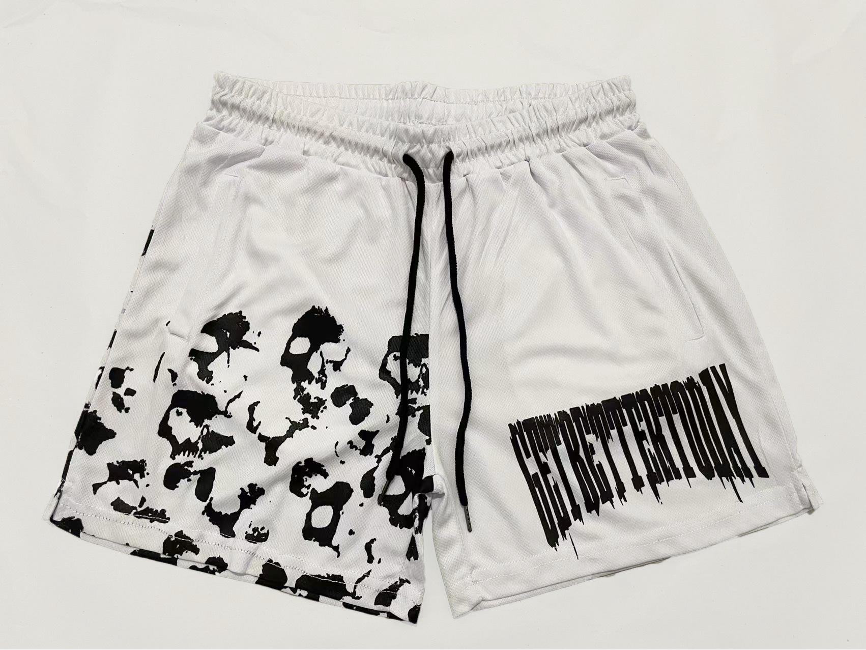 

Мужские быстросохнущие сетчатые спортивные шорты: Модные бокс, фитнес и бег. Medium белый