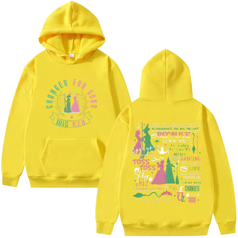 Wicked for Good Fantasy Movie Pullovers Unique New Pattern Versatile Hoodies Letter Print Sweatshirts Unisex Long Sleeve Hoody