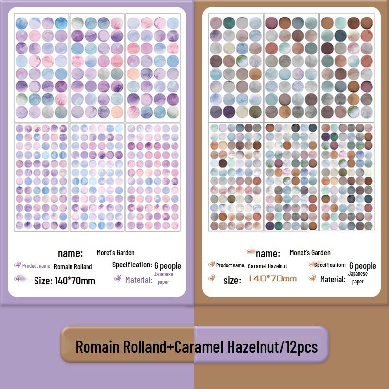 Morandi Fresh Color Retro Round Stickers - Student Style & Self-Adhesive