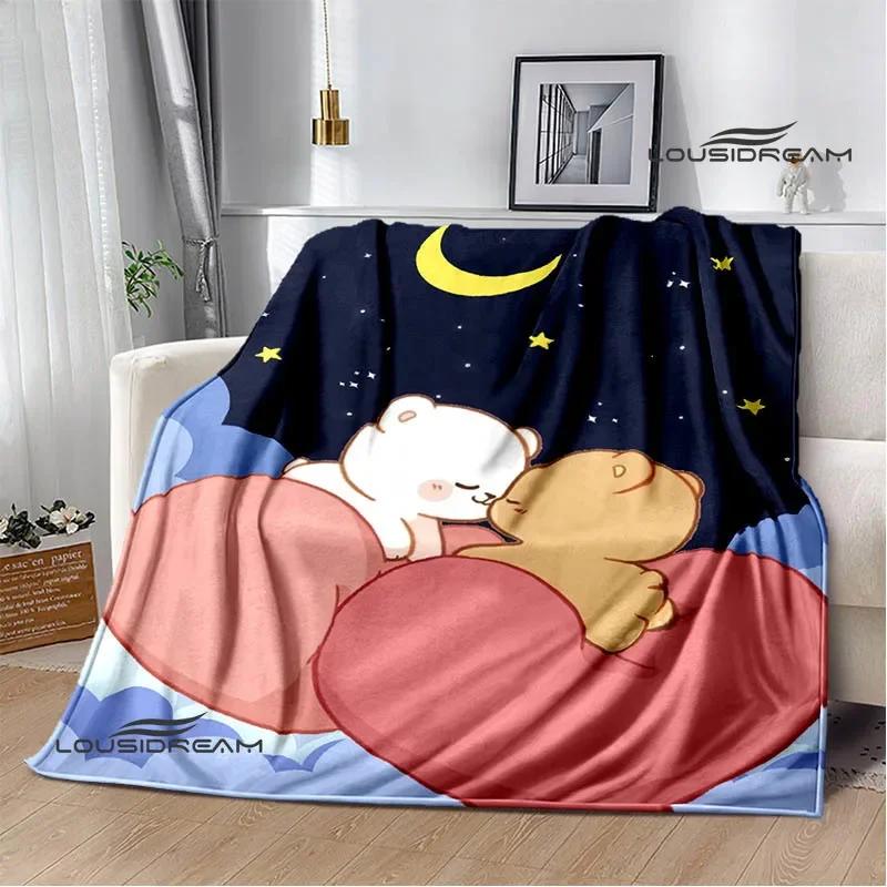 Cute cartoon bear Printed blankets picnic blanket Warm Flannel blankets Soft and comfortable blanket bed linings Birthday Gift