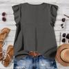 Women V Neck Short Sleeve Button Down Blouse Casual Loose Fit Top Lightweight Summer Office Shirt