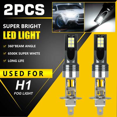 2pcs H1 Kit de conversão de lâmpadas de farol LED Feixe alto e baixo super brilhante 6500k 14000lm branco Ip68