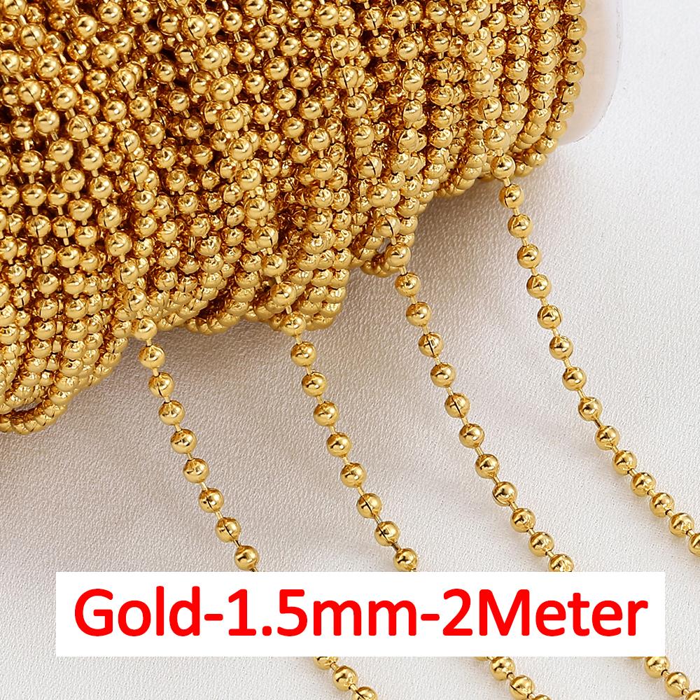 

2-5Meter Stainless Steel Gold Color Ball Bead Chain Necklace Bead Chains for Jewelry Making Handmade DIY Bracelet Accessories