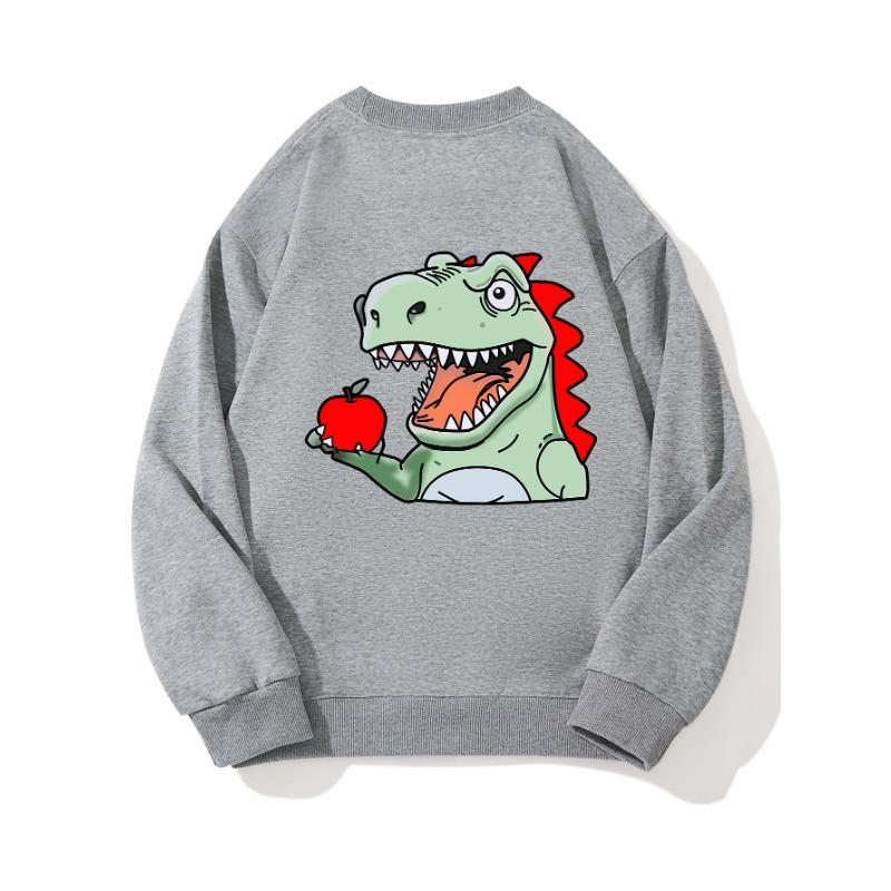 

Модный топ с принтом динозавра, осенне-зимняя повседневная спортивная одежда, хлопковый свитшот XXL слоновая кость