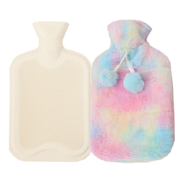 Плюшевая грелка на 2 литра с чехлом-защитой от ожогов, сумка-грелка 2000 мл, теплая долго сохраняющая тепло сумка-контейнер