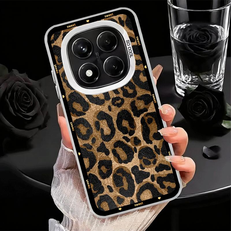 Coque de téléphone souple à imprimé léopard doux et tendance pour Xiaomi Redmi Note 13 14 15 Pro Plus 12S 12 11S 11 11T 10S 10 Housse antichoc Ba