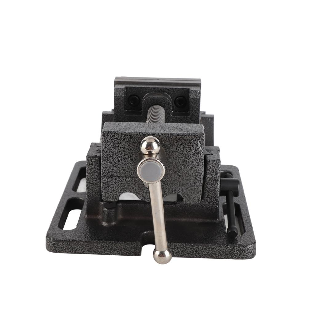 Heavy Duty Drill Press Vise Cast Iron Body Corrosion‑Resistant Hardware Accessory 3‑Inch Tiltable for Industrial Drilling Metal