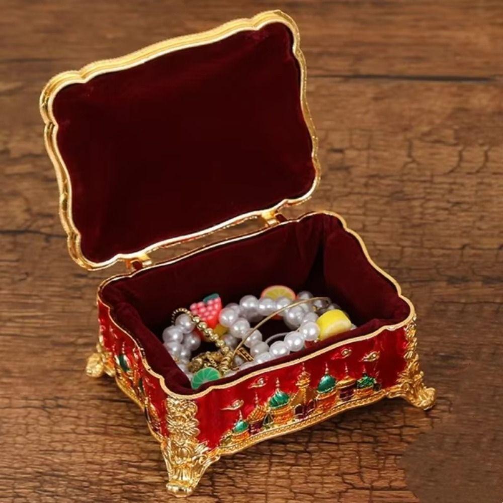 Embossed Castle Jewelry Storage Box Mini Portable Ring Storage Jar Gifts For Friends