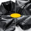 Binjie New Men's Leather Jacket Single Casual Coat Korean Style Trendy Slim Fit Handsome Youth Autumn Winter