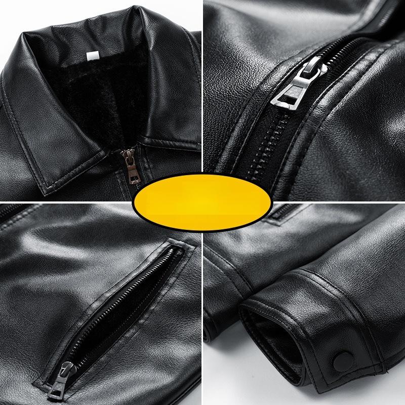 Binjie Nowa Męska Skórzana Kurtka Pojedynczy Płaszcz Casualowy Styl Koreański Modny Slim Fit Przystojny Młodzieżowy Jesień Zima