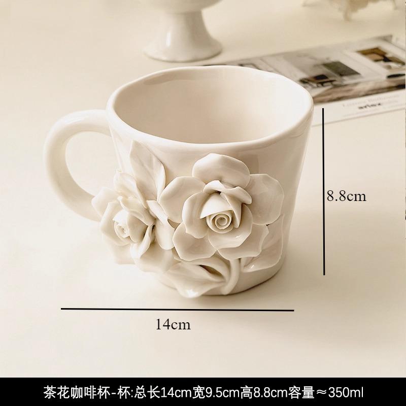Camellia Ceramic Tableware Hydroponic Vase Ornament High Footed Plate Dining Plates Coffee Cup Storage Jar Show Plate Snack Bowl