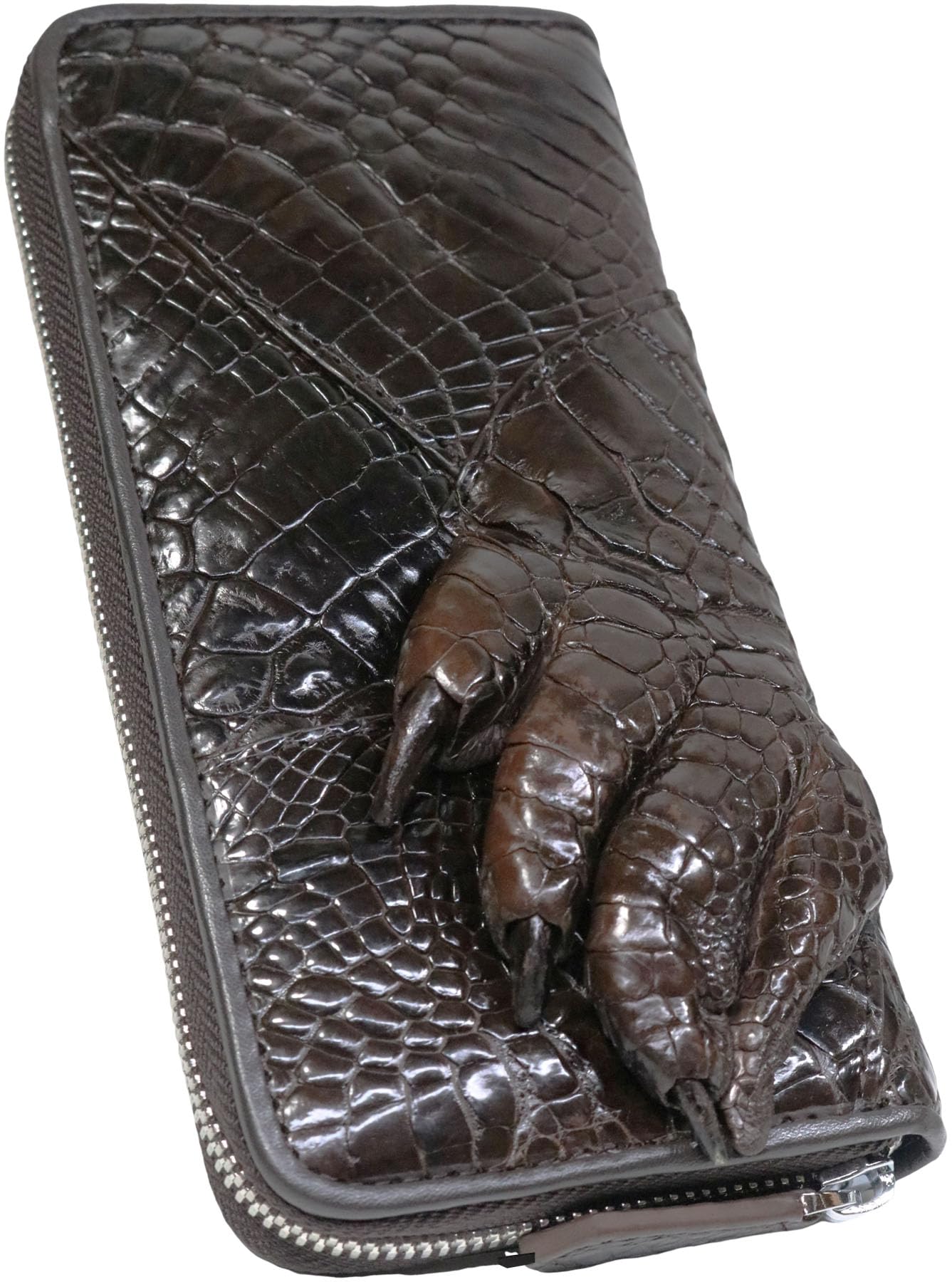 

Bercute Коричневый Кошелек Длинный из Крокодиловой Кожи для Аутентичной Эмали Крокодил Большой Натуральный Круглый Большой Популярный Мужской, Кожа, Кошелек, Кожаный, На Молнии, Тонкий,