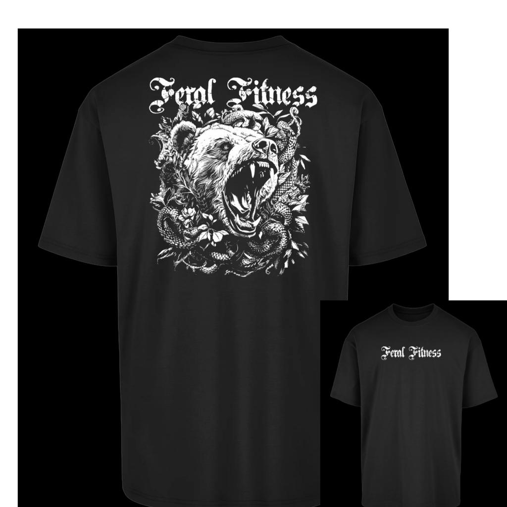 Feral Fitness Bear Fitness Training Gym Leisure TShirt Mens and Womens Luxury Brand Top