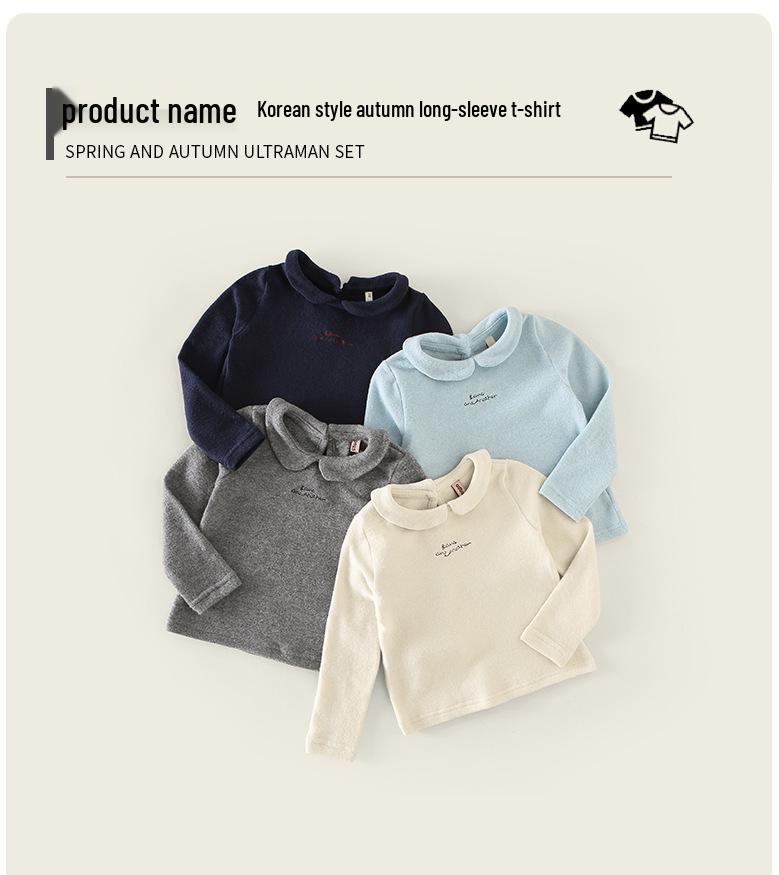 Cozy Korean Style Toddler Long Sleeve Brushed T-Shirt - Autumn Collection