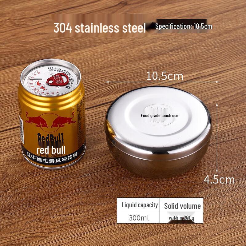 Wohe 304 Stainless Steel Hand-Painted Lidded Rice Bowl Set (5-Pack)